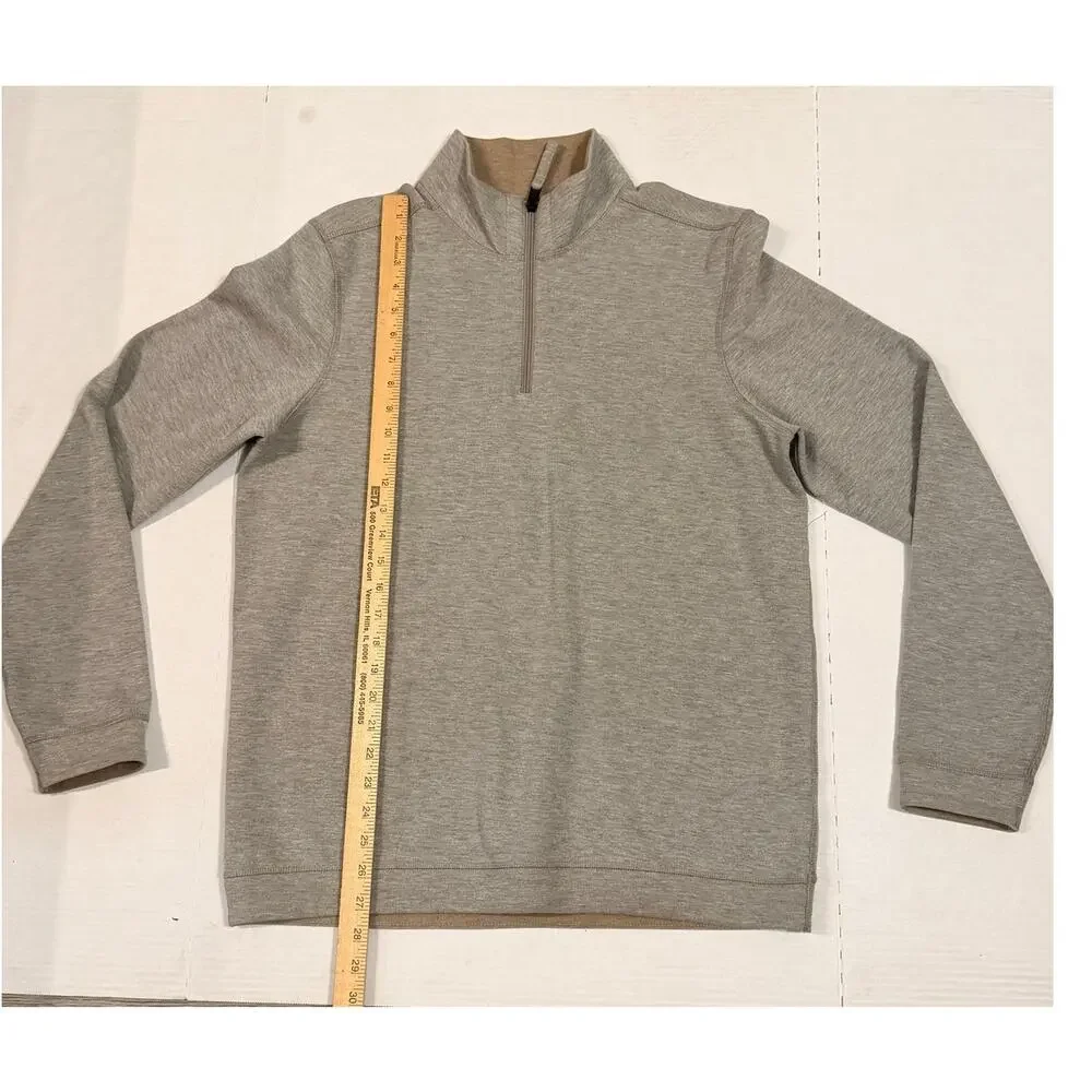 Kenneth Cole New York Mens M Gray Quarter Zip Pullover Sweater Casual